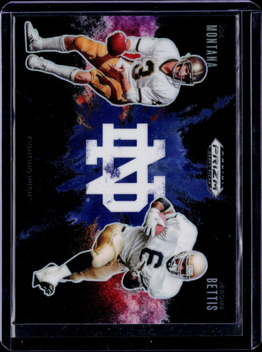 Jerome Bettis / Joe Montana #15 2025 Panini Prizm Draft Picks Color Blast Dual card