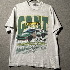 VTG 1994 Harry Gant Farewell Tour #33 NASCAR Racing Gray Shirt Sz L SS