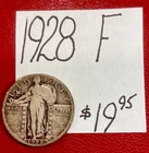 1928 25C Standing Liberty Silver Quarter. (F) Fine Condition! ENN Coins