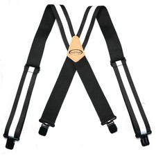 Men's Industrial Strength Suspenders Partial Elastic Tradesperson's Suspender...