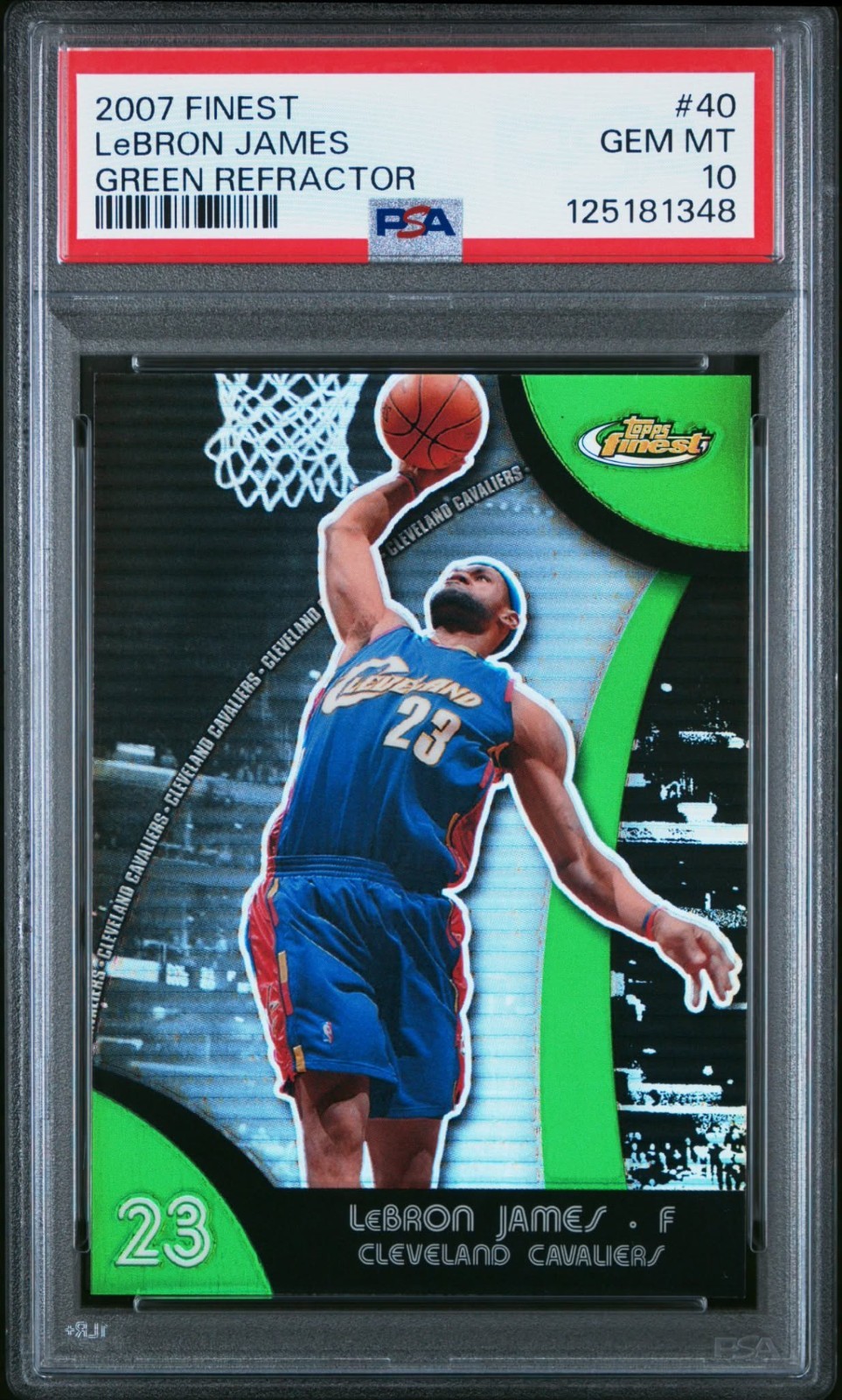 2007 Finest Lebron James Green Refractor #40 88/149 PSA 10 Pop 13