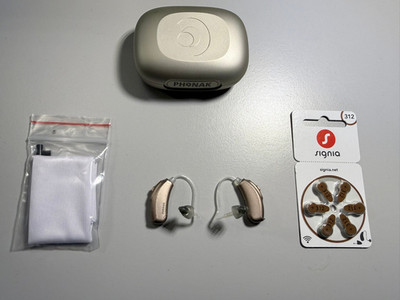 Phonak Vitus+ MicroBTE hearing aids Open fitting BTE Pair Brown