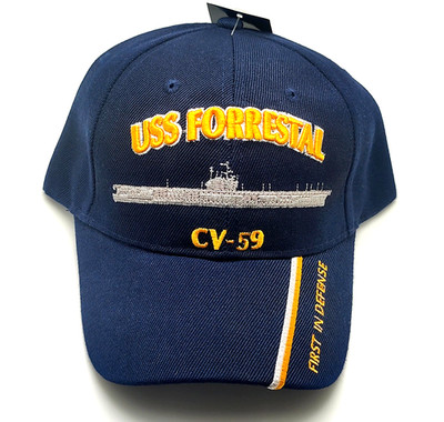 USS FORRESTAL CVN-59  SUPER carrier Blue embroidered cap new adjustable