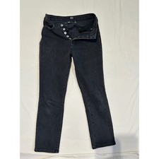 BDG Urban Outfitters Girlfriend High-Rise Jeans Faded Black Button Fly Size 29