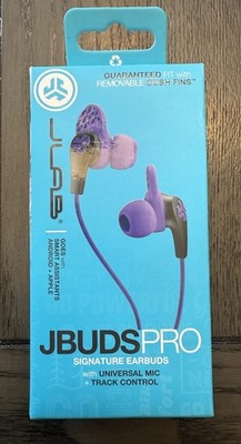 Wired Earbuds JLab JBuds Pro Signature Universal Mic Track Control Purple New