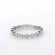 Classic Wedding Band Vintage Solid 14K Gold 0.23 CT Round Natural Diamond F VS2