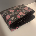 Black & Pink Skull Pattern Blanket Throw, Rectangular 40 x 32 in — photo 1