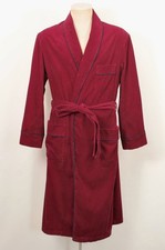 VTG 50s Style 1980s Men's Bill Blass Red Corduroy Robe / Smoking Jacket Sz M