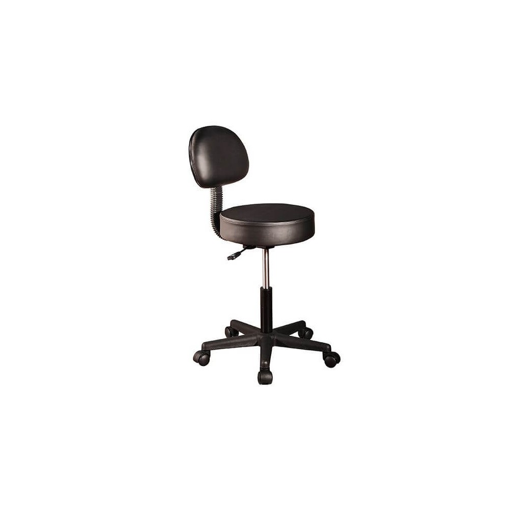 Chaise à roulettes avec dossier noir contre le mal de dos pour session de bureau prolongée