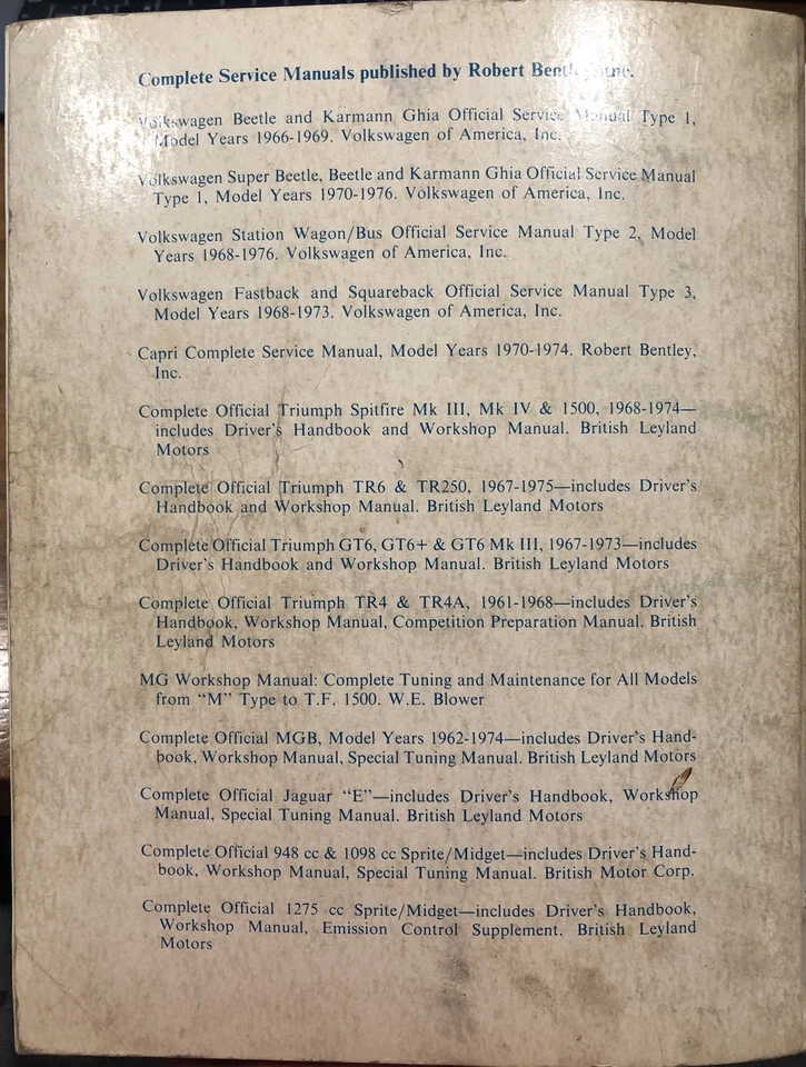 Bentley’s Complete Oficial Triumph TR6 y TR250 1967-1975 Foto 2 de 4