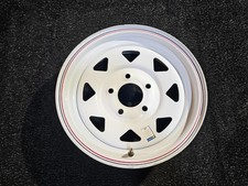 (QTY 1) SRW White Steel Trailer Wheel Rim 15x5 2160 LBS 5x114.3