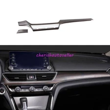 For Honda Accord 2018-2022 Matt Wood Grain Middle Console Dashboard Strip Trim