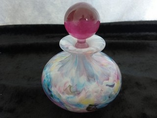 Rare Isle Of Wight Glass "Sweet pea" Perfume Bottle