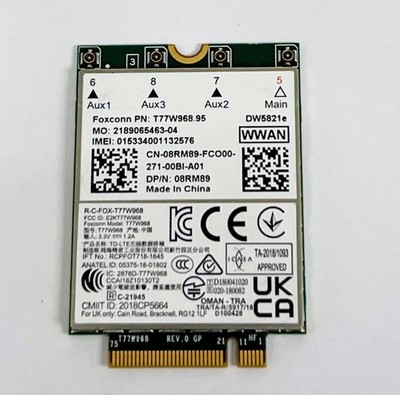 Foxconn T77W968.95 LTE 4G WWAN Module M.2 Card Dell/HP Replacement DW5821e