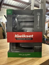 Kwikset Singapore Matte Black Rectangular Straight Hall/Closet Door Handle