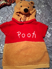 Disney Winnie the Pooh Hooded One-Piece Costume S/M Polyester Red/Beige