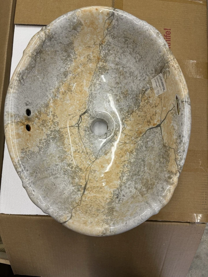 复古彩绘意大利瓷扇贝水槽盆地花园意大利手工 — 第 3/4 张图片