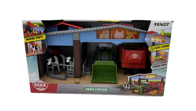 Dickie Toys Bauernhof Station Traktor Kühe Spielset Licht Sound Bunte Farm