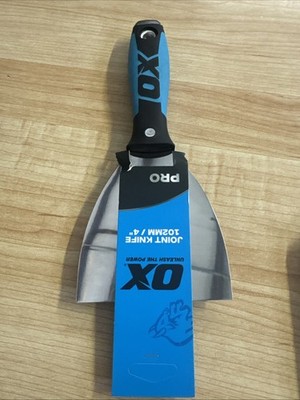 OX Pro 4 Flexible Stainless Steel Drywall Putty Joint Knife w/Soft Grip Handle