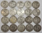 90% Silver Walking Liberty Half Dollars - Roll of 20 - $10 Face Value 1920-1947