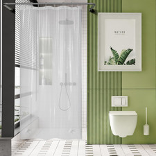 48x72 Clear PEVA Waterproof Shower Stall Liner with Weighted Stones