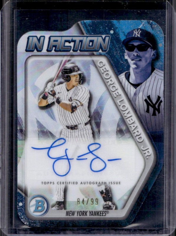 2025 Bowman Draft George Lombard Jr. In Action Auto Autograph #/99 Yankees