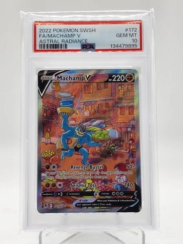 MACHAMP V 2022 POKEMON ASTRAL RADIANCE FULL ART #172 PSA 10 Q0895