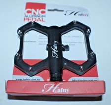 Hafny HF1300-B Platform Bike Pedals Black 9/16" Black 152g Replaceable Pegs Cafe