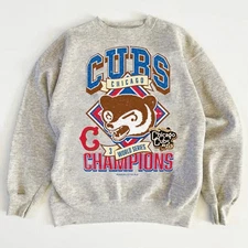 Rare Chicago Cubs MLB Baseball 90s Champions World Series Sweatshirt RM1643