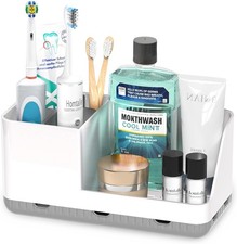 Toothbrush Holder Bathroom Counter Organizer Storage Detachable
