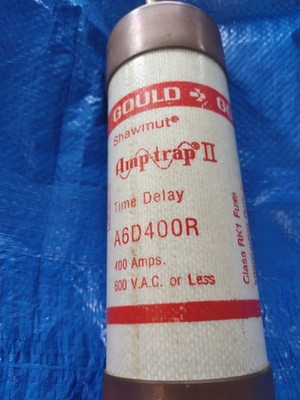 Gould Shawmut A6D400R 400A 600V Time Delay Cartridge Fuse Industrial Bolt-On