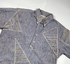 VTG 70s HRH His Royal Highness Reverse Print Hawaiian Shirt Large Pullover