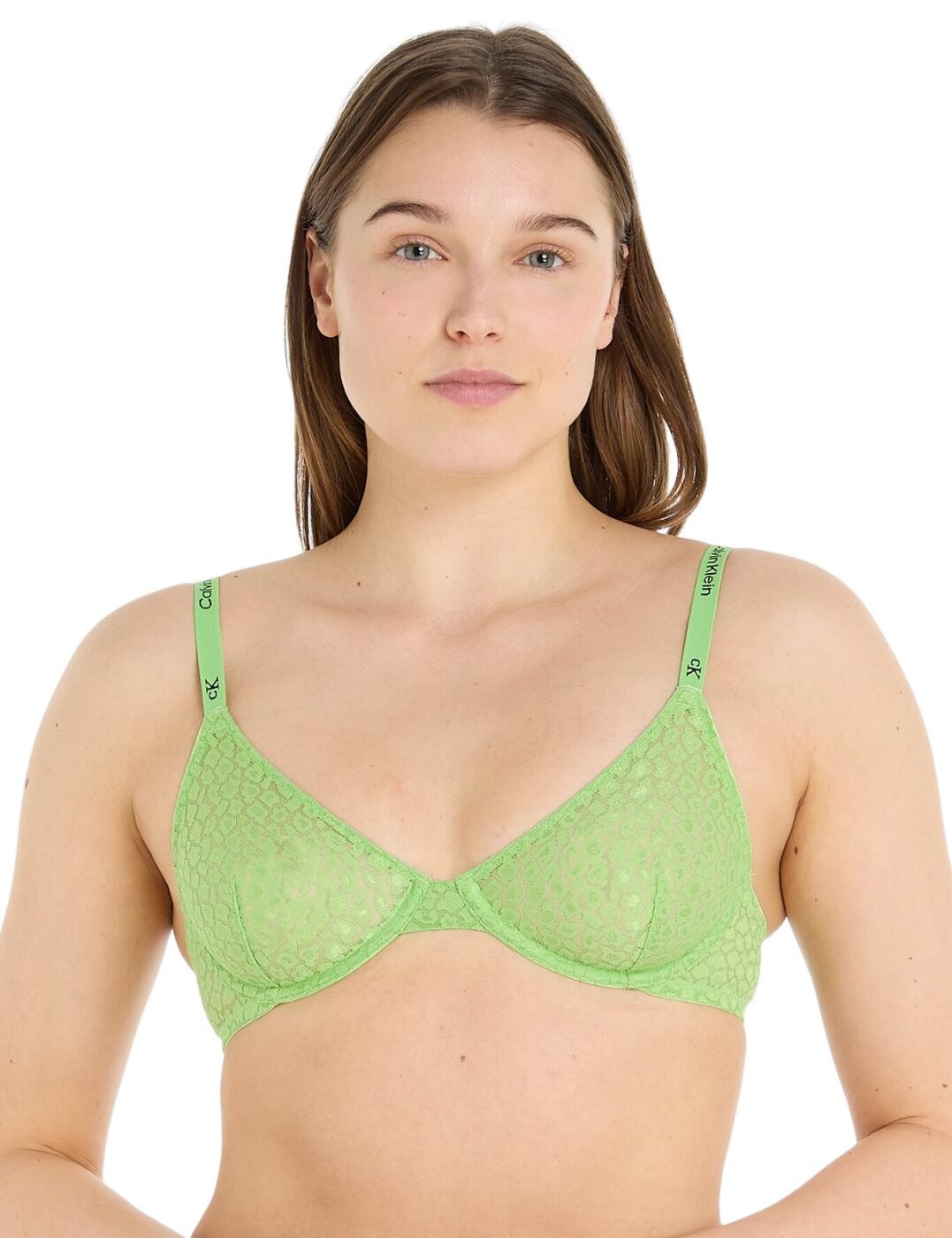 34DD Calvin Klein Lace Bra Demi Unlined Underwired Lace Lingerie 000QF7173E