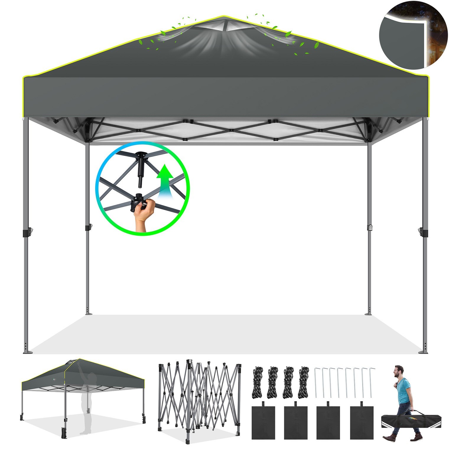 Party Tent Folding Waterproof Gazebo Heavy Duty~