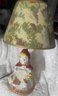 RARE Vintage 1950'S Hull Pottery Little Red Riding Hood Lamp W/ Gold Trim WORKS