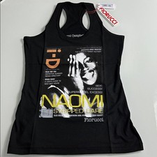 Fiorucci Naomi Campbell Graphic Racerback Tank NWT Made in Italy Size Small
