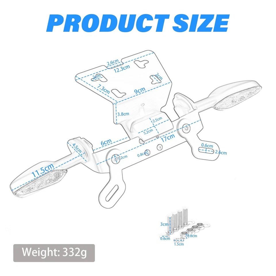 Señal de giro ordenada trasera LED sin guardabarros para YAMAHA YAMAHA XJ6/Diversion N/F FZ6R Foto 4 de 4