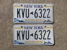 New York License Plate Pair Liberty Excelsior 2021 Set Over 3 Years Old KVU 6322