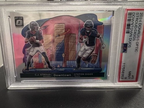 2024 Donruss Optic Dual Downtown #5 C.J Stroud / Stefon Diggs Texans PSA 9