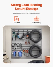 4 x 4 ft Slat Wall Paneling PVC Grey Garage Slatwall with Modular Design