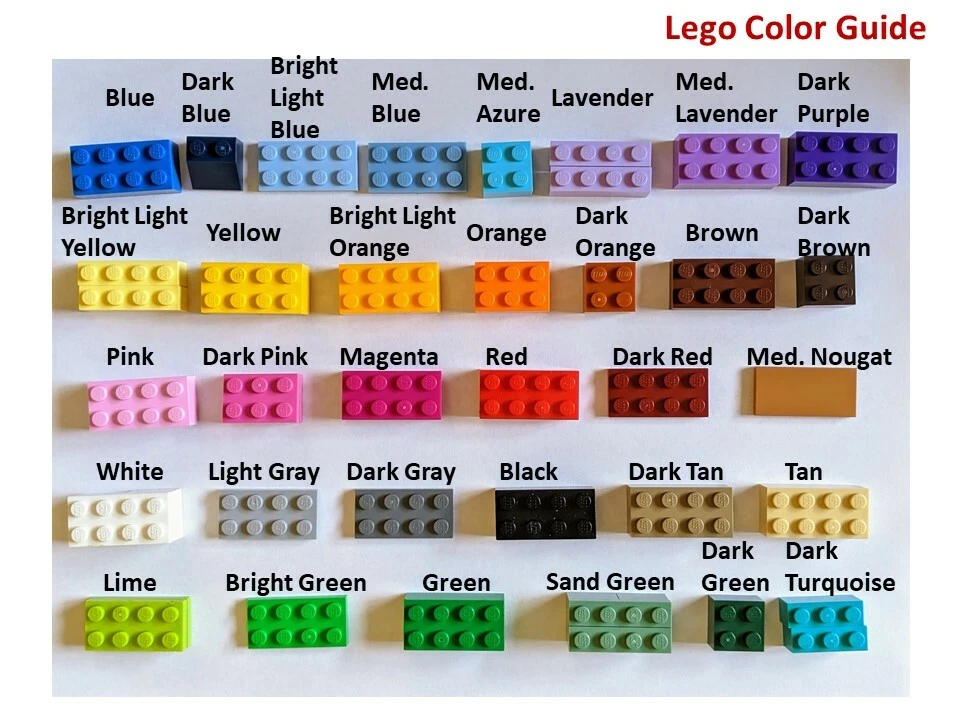 100 Bulk Basic Lego Pieces: Bricks Blocks Plates W/ Bright Colors Purple  Azure Lime Orange Lavender 