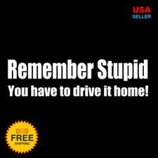 Remember Stupid Decal For Jeep Dodge Ford Chevy Mud Truck Rude Funny Sticker