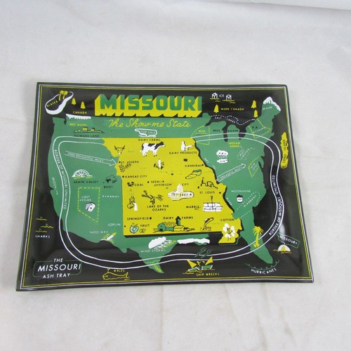 Glass Missouri Show Me State Ash Tray Souvenir Trinket Dish Vintage - Picture 1 of 7