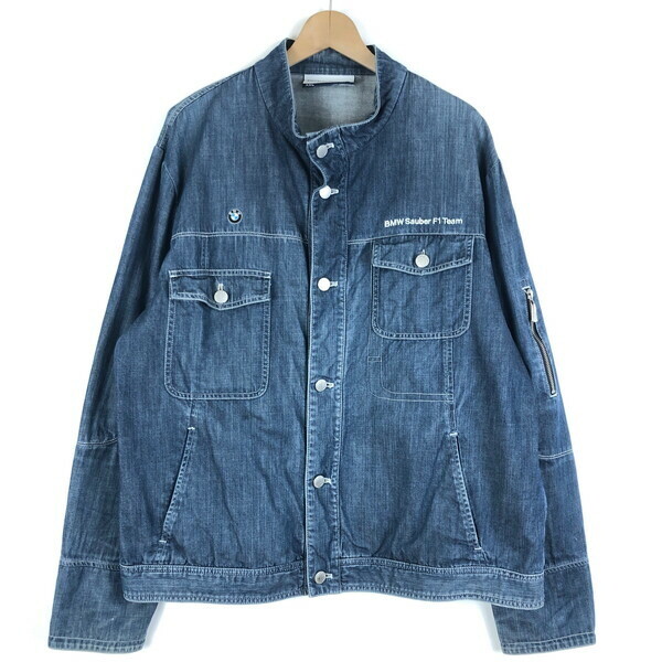 Bmw Sauber F1 Team Denim Jacket Cover All -Style And Slightly Thin Blue Men'S Xl