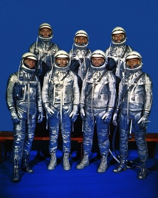 New 8x10 NASA Photo: The Original Mercury Seven Astronauts in Space Suits, 1959