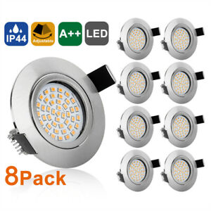 8X 6W LED Einbaustrahler dimmbar 230V Einbauleuchten Decken-Spots Lampe Weiss
