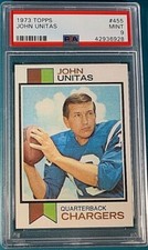 1973 Topps Football #455 Johnny Unitas PSA 9 Perfectly Centered