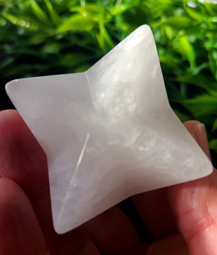 Large 2.3" 107g Pretty White Snow Quartz Merkaba Sacred Geometry Crystal Stone - Picture 3 of 24