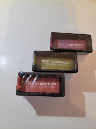 Creative Memories Chalking Inks X3 Olive, Plum And Barn Red NIP Tested For Use - Picture 12 of 15