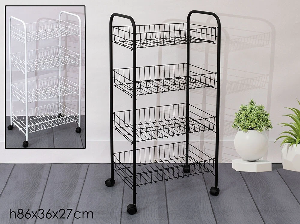 Costway Carrello da cucina con 3 cassetti 2 armadietti chiusi con ripiani regolabili, Isola con barra laterale Bianco